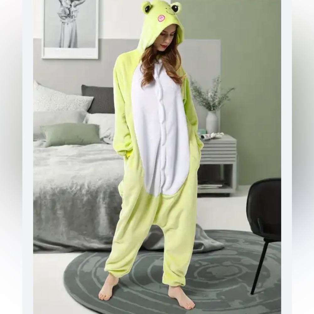 Amazon Lime Green and White Adult Onesie Jumpsuit